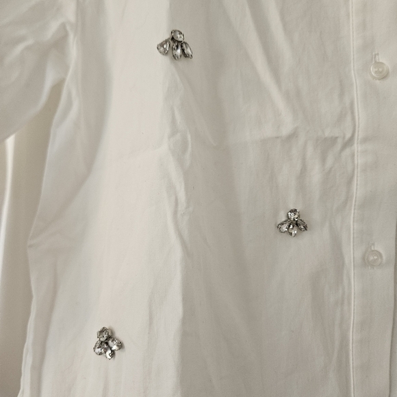 Zara Cream Textured Button Down Shirt - Picture 4 of 5